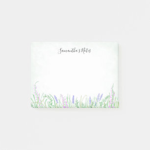 Bloco De Notas Lavanda Rústica Cinza Verde Primavera
