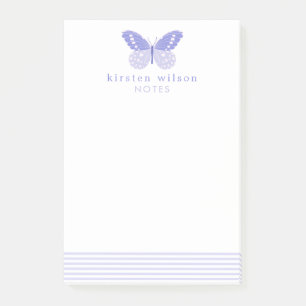 Bloco De Notas Lavandas Elegantes e notas de Posto de borboletas
