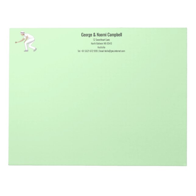 Bloco De Notas Lawn Bowls (Frente)