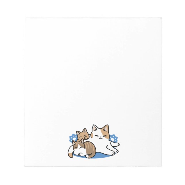 Bloco De Notas Lazer - Design de Gatos Preguiçosos (Frente)