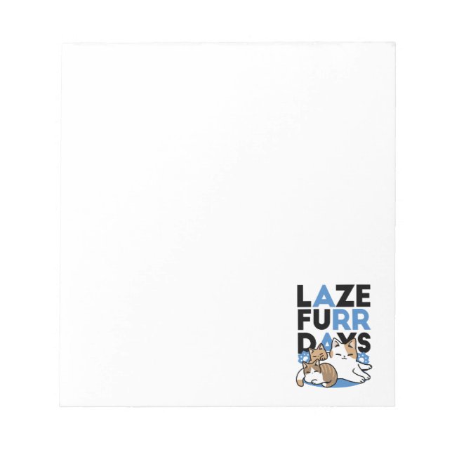 Bloco De Notas Lazer - Design de Gatos Preguiçosos (Frente)
