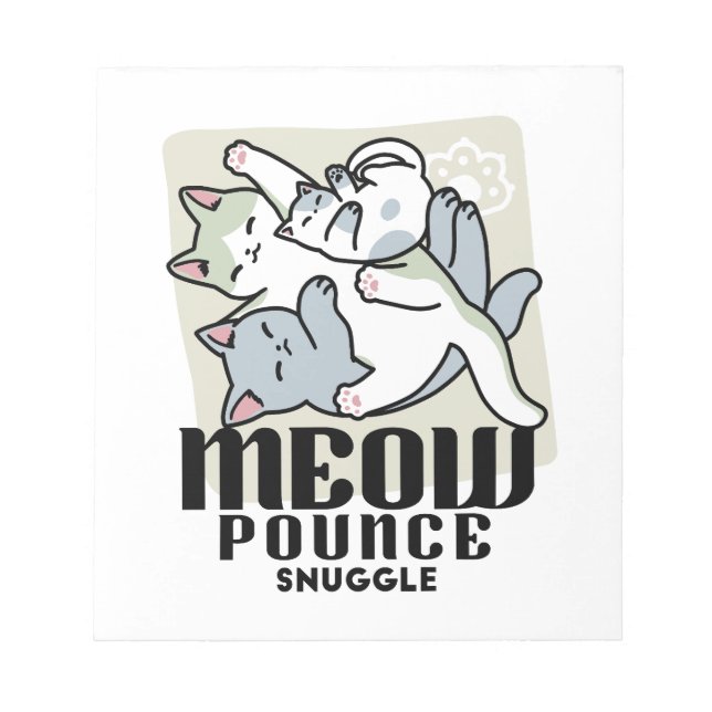 Bloco De Notas Lazer - Design de Gatos Preguiçosos (Frente)