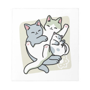 Bloco De Notas Lazer - Design de Gatos Preguiçosos
