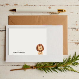 Bloco De Notas Leãozinho Bebê Minimalista Fofo Personalizado para