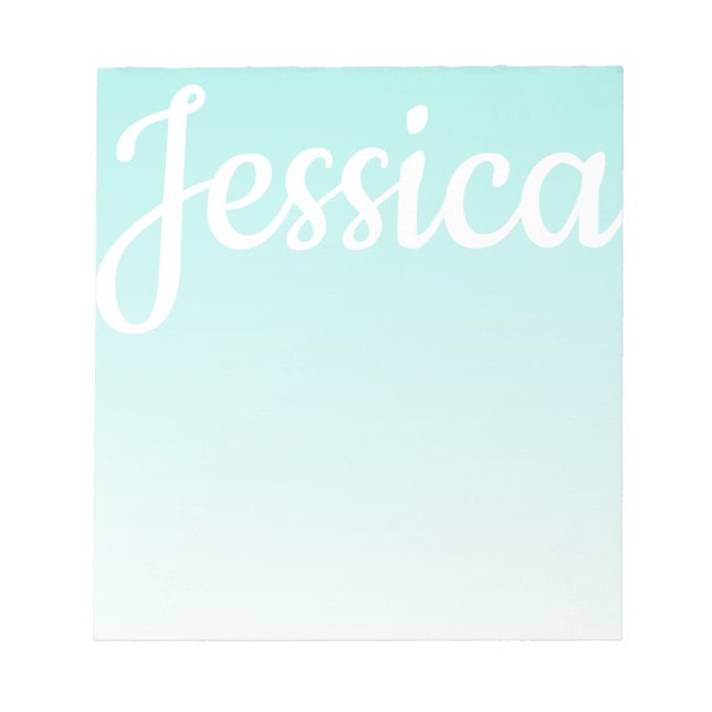 Bloco De Notas Legal Gradiente de Teal Personalizável do Seu Scri (Frente)