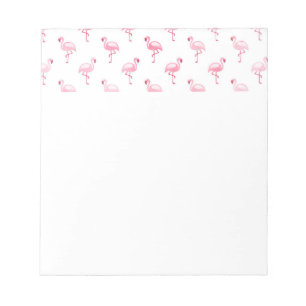 Bloco De Notas Legal Pink Tropical Flamingo Patterno em Branco