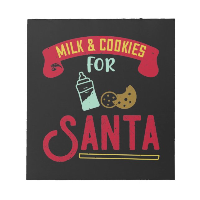 Bloco De Notas Leite E Cookies Para Papais noeis (Frente)