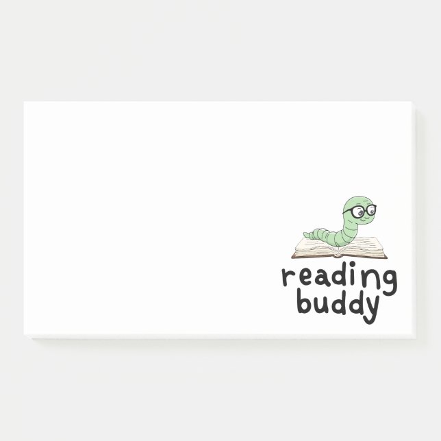 Bloco De Notas Leitura do Bookworm Bonito Amigo com Livro (Frente)
