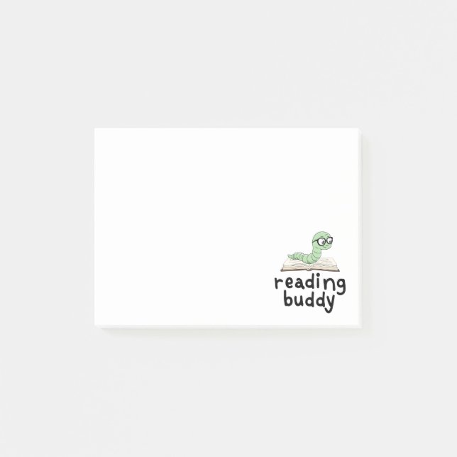 Bloco De Notas Leitura do Bookworm Bonito Amigo com Livro (Frente)