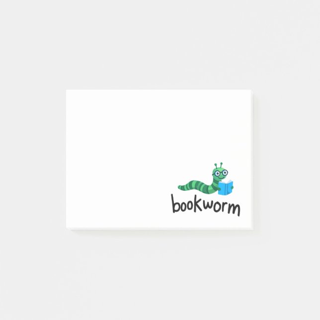 Bloco De Notas Leitura do Bookworm Bonito Amigo com Livro (Frente)