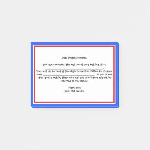 Bloco De Notas "Lembrete Amigável" para as transportadoras postai