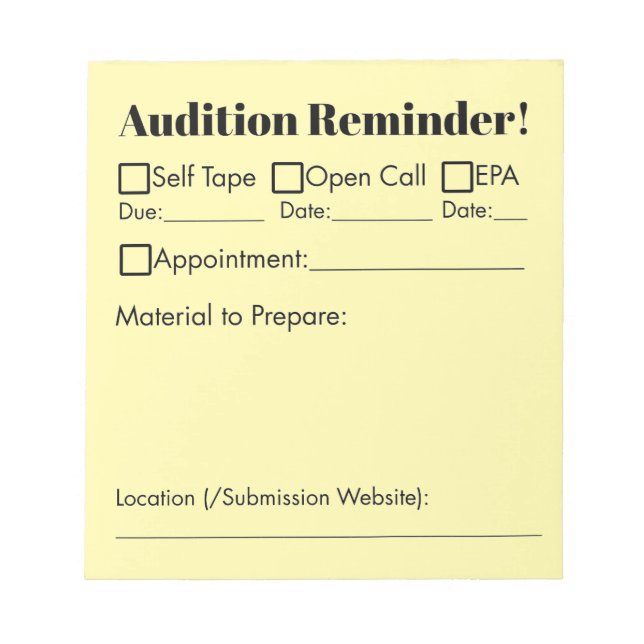 Bloco De Notas Lembrete da Audiência! (Frente)