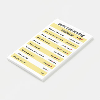 Bloco De Notas Lembrete de classificação de mão de pôquer com fai