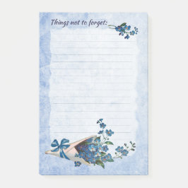 Bloco De Notas Lembrete de notas Postadas com Esquecer-me-não-Flo