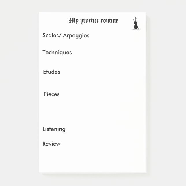 Bloco De Notas Lembrete de prática (Frente)
