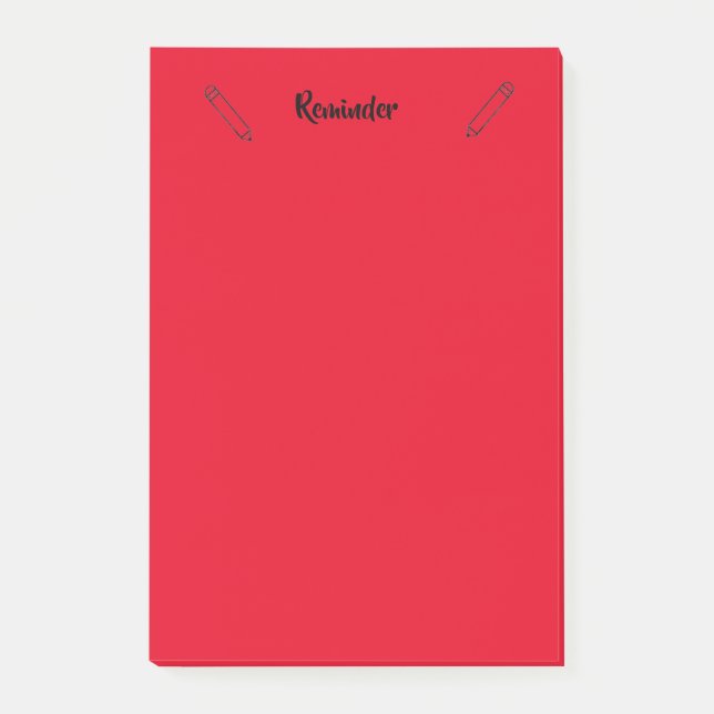 Bloco De Notas Lembrete do Red Sticky Notes (Frente)