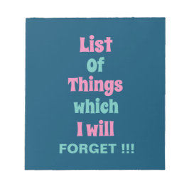 Bloco De Notas Lembrete engraçado para Pessoas esquecidas Não se