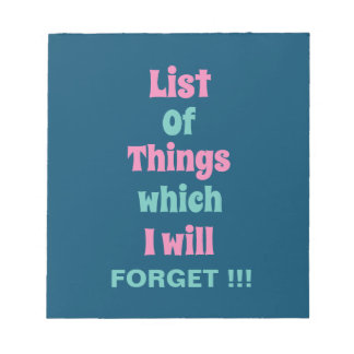 Bloco De Notas Lembrete engraçado para Pessoas esquecidas Não se 