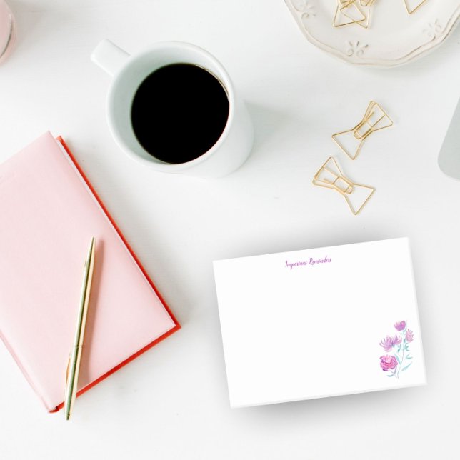 Bloco De Notas Lembretes importantes Chrysanthemum Watercolor (Beautifully functional. Stay organized in a beautiful way!)