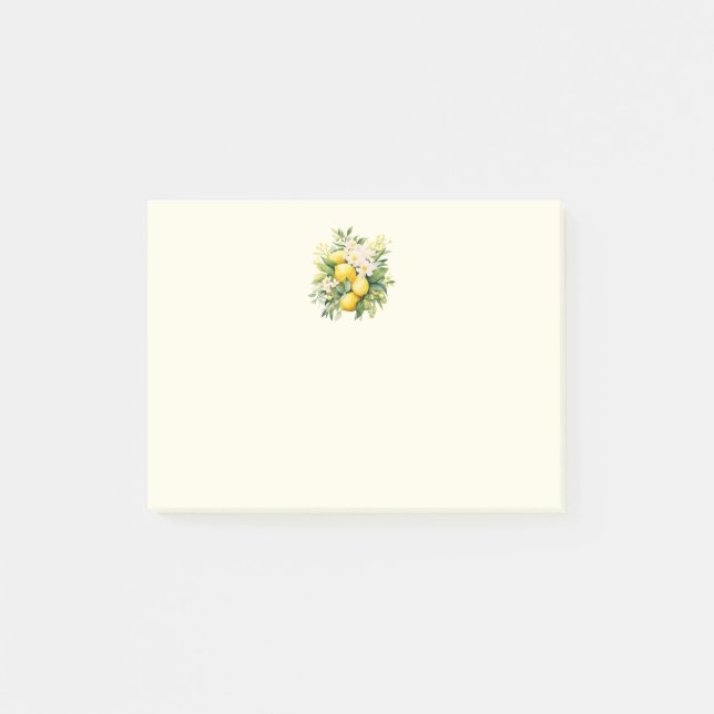 Bloco De Notas Lemon Bouquet with White Blossoms (Frente)
