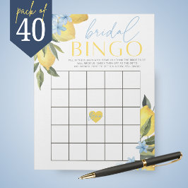 Bloco De Notas Lemon Flower Gift Bingo Bridal Shower Game Pack