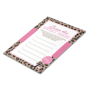 Bloco De Notas Leopard Adivinha A Resposta Do Jogo De Chá Da Doce