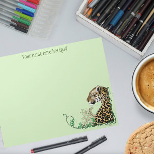 Bloco De Notas Leopard Wild Cat Henna Verde