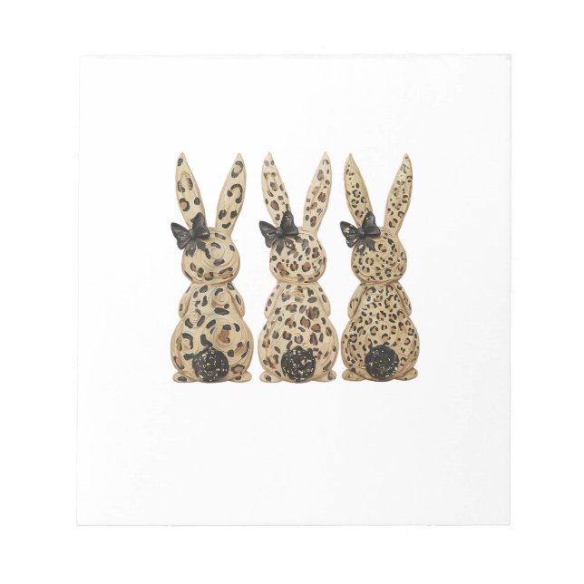 Bloco De Notas Leopardo Coelho Arco Bonito Dia de Páscoa Cristão  (Frente)