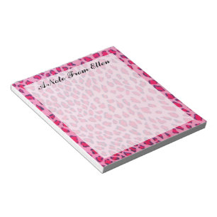Bloco De Notas Leopardo cor-de-rosa