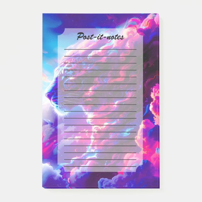 Bloco De Notas Leopardo Neon Cósmico Futurista (Frente)