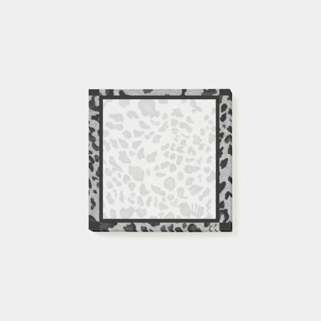Bloco De Notas "Leopardo preto & cinzento" 3x3 (Frente)