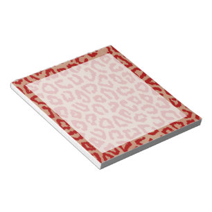 Bloco De Notas Leopardo Vermelho e Laranja