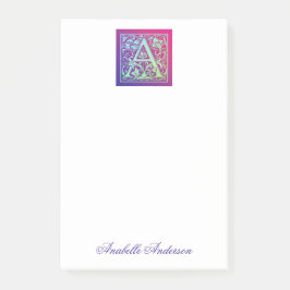 Bloco De Notas Letra A Colorida Gradiente da Primeira Letra Vinta