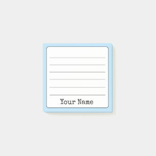 Bloco De Notas Letra Azul do Céu Adicionar Seu Nome Vinculado