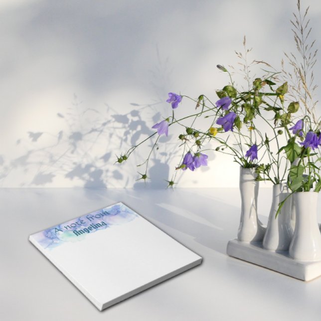 Bloco De Notas Letra branca esbranquiçada verde de cor azul-aquát (Criador carregado)