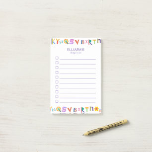 Bloco De Notas Letra Colorida Nome Personalizado ToDoList