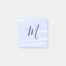 Bloco De Notas Letra de monograma de nome em aquarela pastel roxa