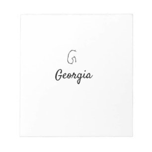 Bloco De Notas Letra G monograma preta minimalista simples adicio