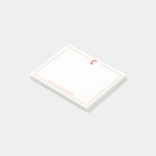 Bloco De Notas Letra Inicial 3D Personalizada Elegante Monograma 