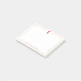 Bloco De Notas Letra Inicial 3D Personalizada Elegante Monograma 