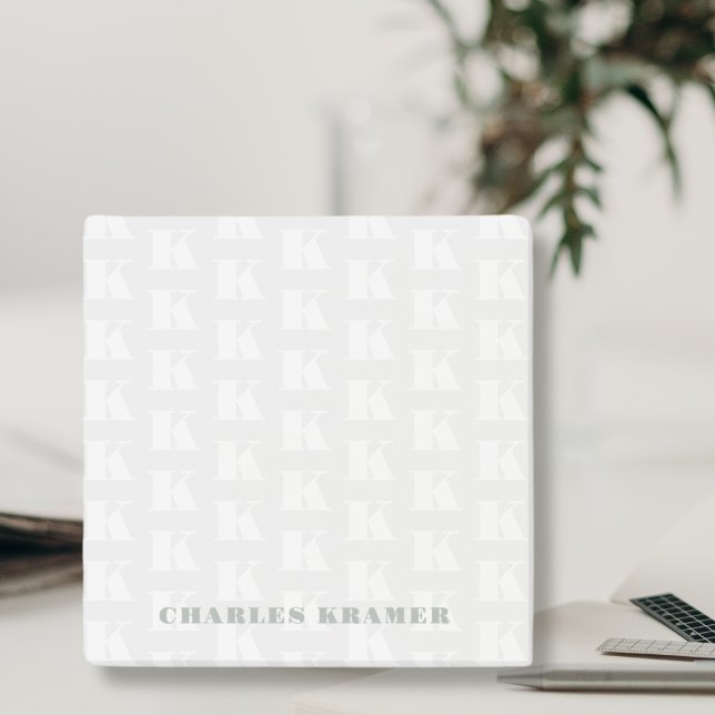 Bloco De Notas Letra inicial do monograma verde de sábado profiss (Criador carregado)