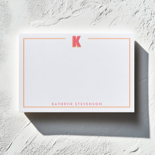 Bloco De Notas Letra Inicial K 3D Personalizada e Elegante Monogr