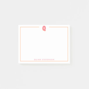 Bloco De Notas Letra Inicial Q Personalizada Elegante em 3D