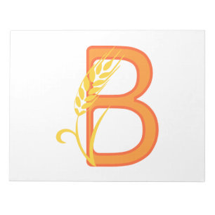 Bloco De Notas Letra maiúscula B monograma floral