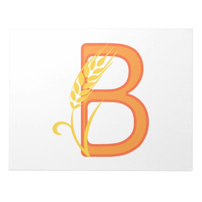 Bloco De Notas Letra maiúscula B monograma floral (Frente)