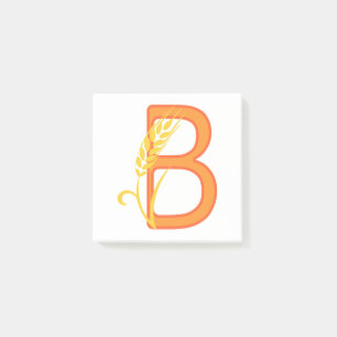 Bloco De Notas Letra maiúscula B monograma floral