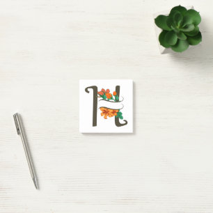 Bloco De Notas Letra maiúscula H monograma floral