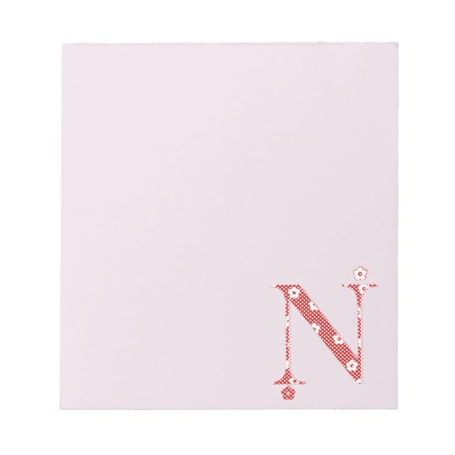 Bloco De Notas Letra padrão da ventoinha N(vermelha) (Frente)