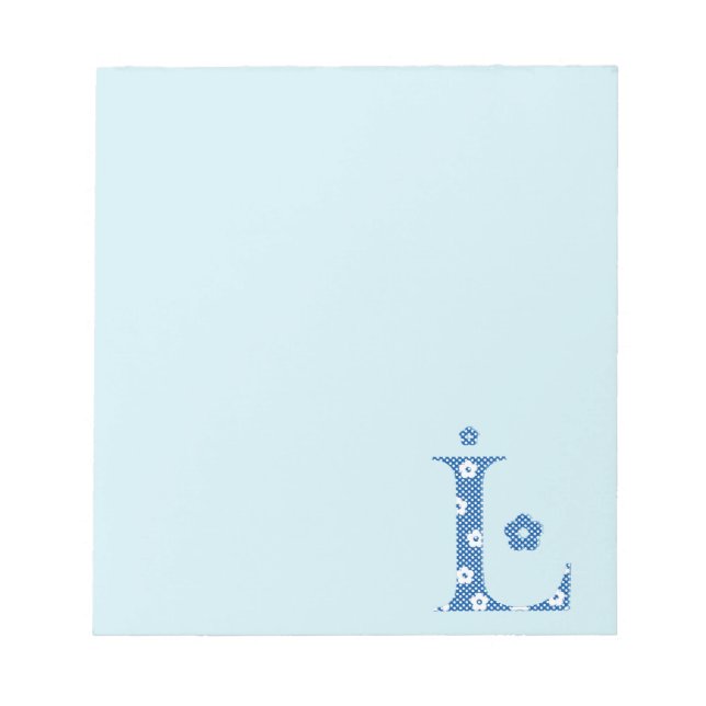 Bloco De Notas Letra Padrão Flor L(azul) (Frente)