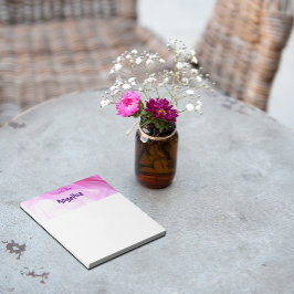 Bloco De Notas Letra púrpura cor-de-água, cor-de-rosa, roxa